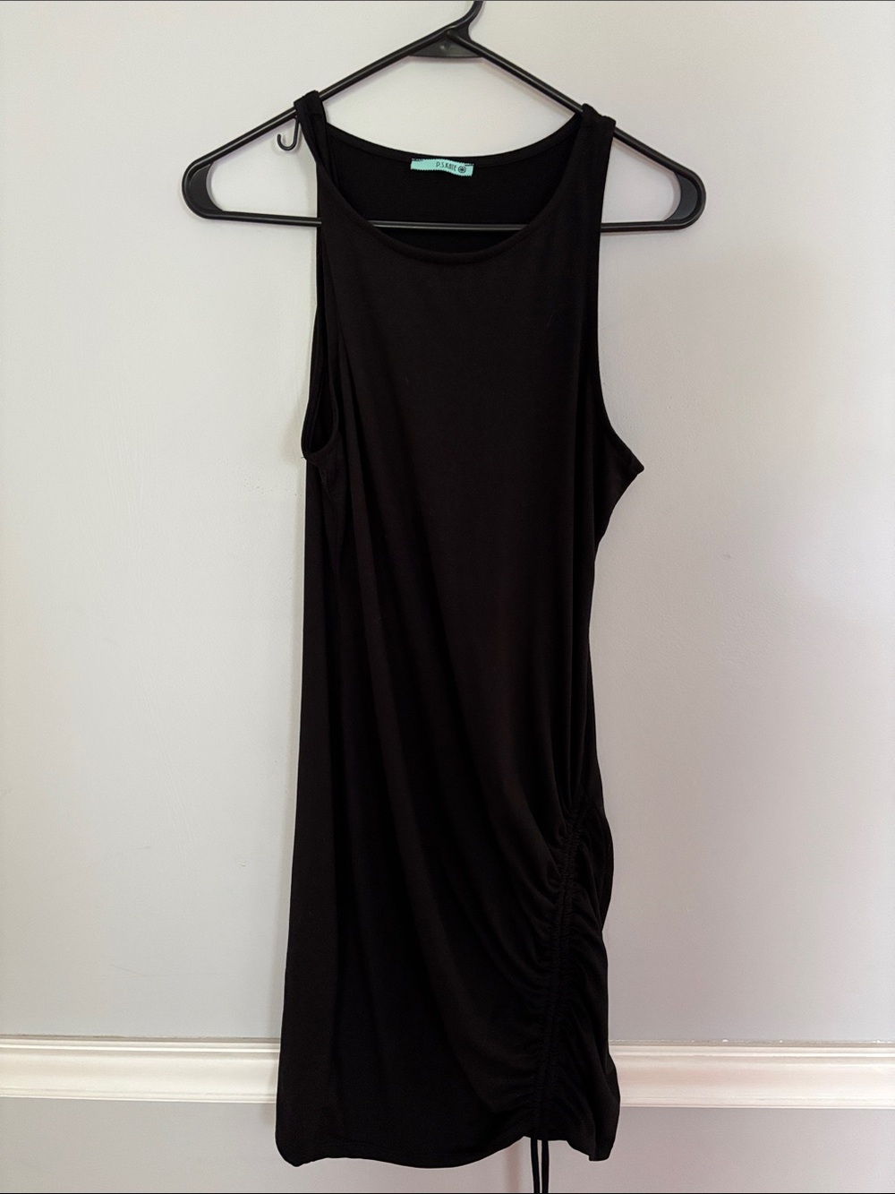 Classic Black Mini Dress with Side Ruching